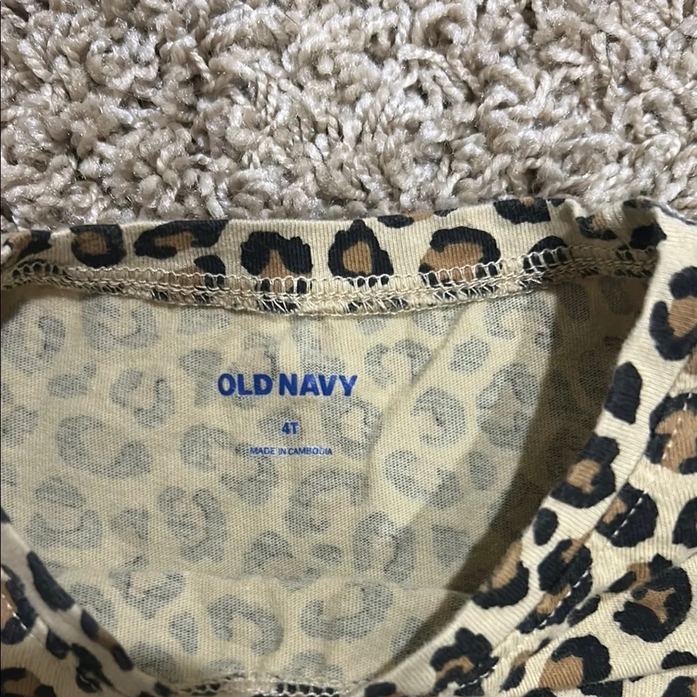 Old Navy Kids Leopard Print Dress - Black and Tan - Picture 2 of 3